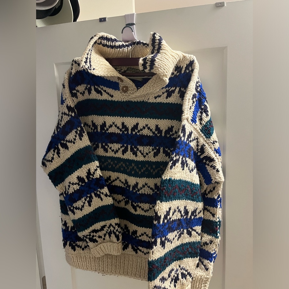 EUC VINTAGE CHUNKY WOOL HAND MADE KNIT ECUADOR - Picture 3 of 5